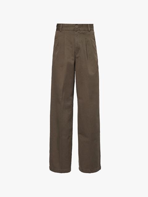 Leola straight-leg mid-rise cotton trousers