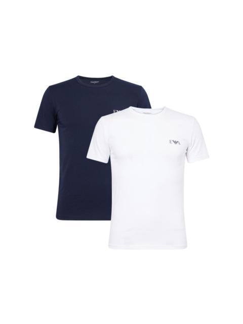 EMPORIO ARMANI Monogram-Print Logo Pack Of Two Cotton-Jersey T-Shirts