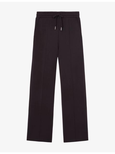 REISS Jemma Elasticated-Waist Wide-Leg Stretch-Jersey Jogging Bottoms