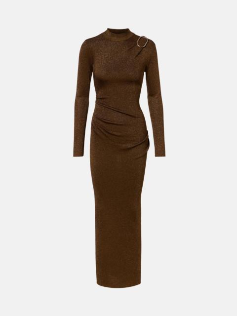 ROLAND MOURET Knitted lamé maxi dress