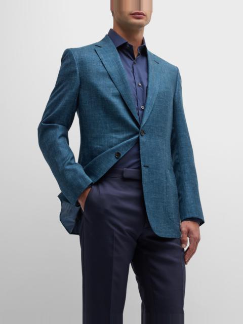 Men's Heathered Silk-Blend Blazer