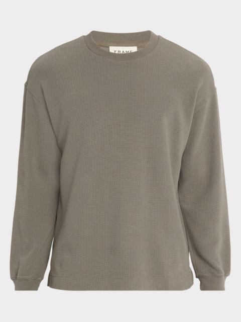 FRAME Men's Cotton Waffle Textured Long-Sleeve T-Shirt