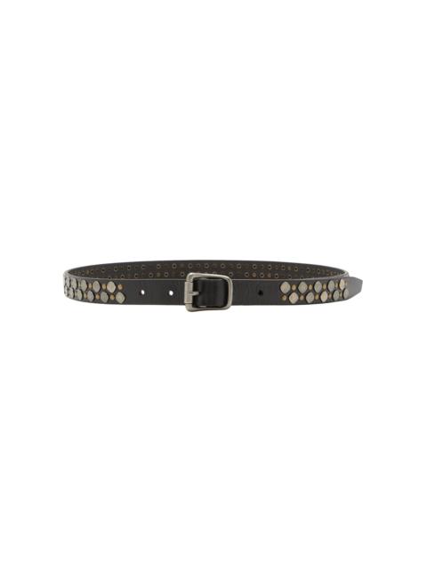 Lemaire Rio Studded Leather Belt brown