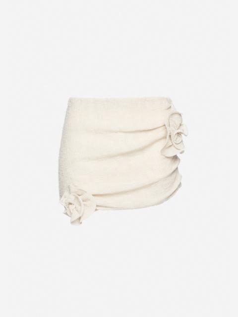 MAGDA BUTRYM Crepe rose mini skirt in beige