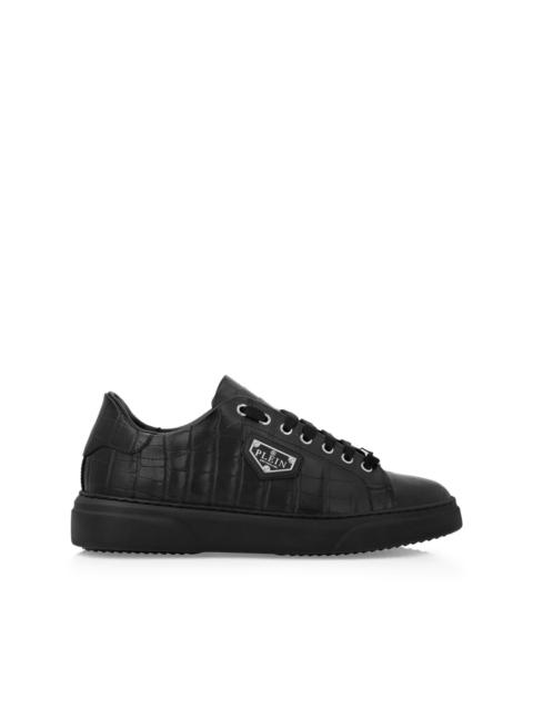 PHILIPP PLEIN Iconic Plein-plaque crocodile-effect sneakers