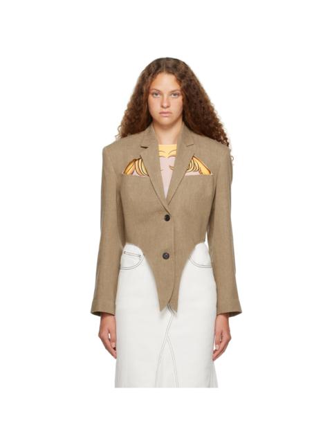 pushBUTTON cut-out single-breasted blazer