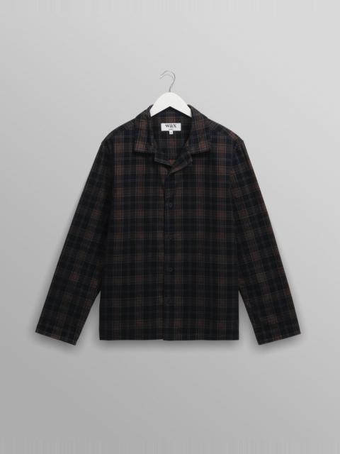 Wax London Corey - Navy And Multicolour Check Corduroy Shirt