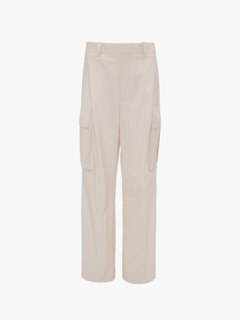 Victoria Beckham Relaxed Cargo Trouser In Bone