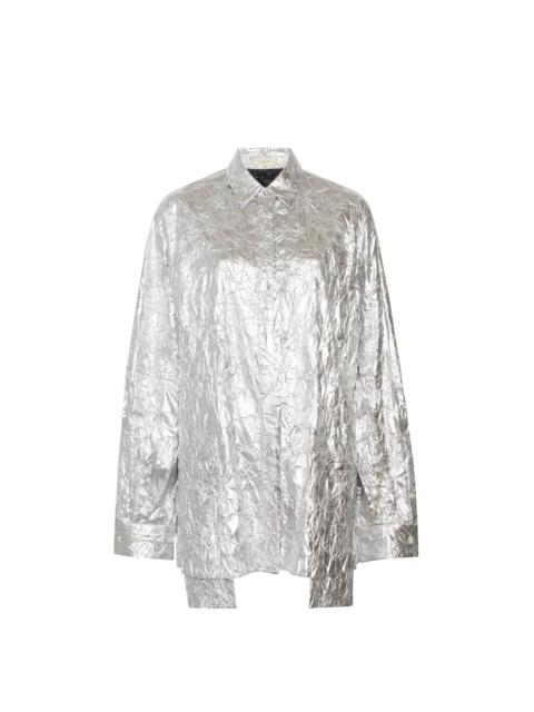 LAPOINTE Crinkle Metallic Oversized Shirt