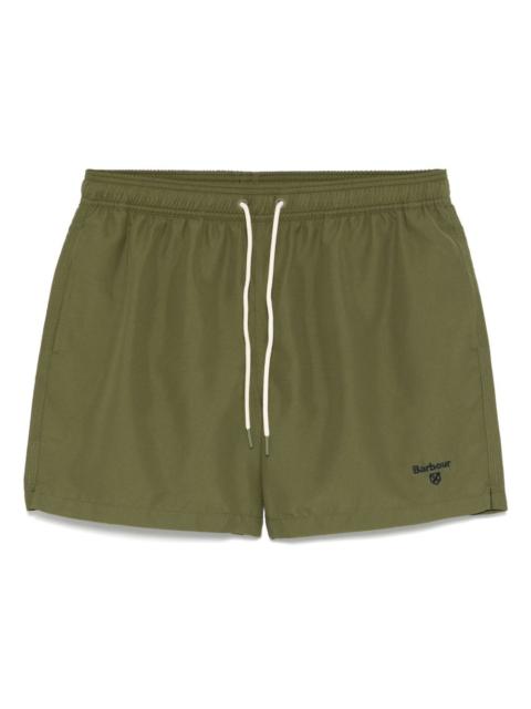 Barbour logo-embroidered swim shorts