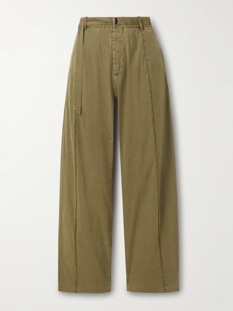 CO Belted Paneled Cotton Wide-leg Pants