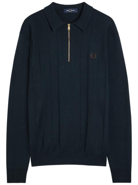 Fred Perry Fred Perry Logo-embroidered Fine-knit Cotton Jumper