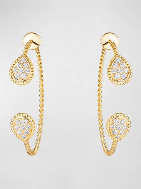 Serpent Boheme Diamond Hoop Earrings in Yellow Gold