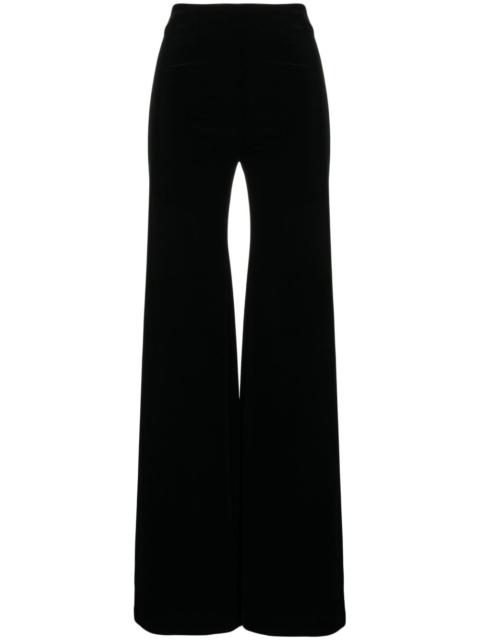 GALVAN silk velvet wide-leg trousers