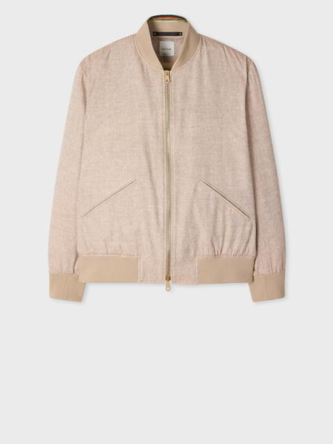 Paul Smith Sand Linen-Silk Bomber Jacket