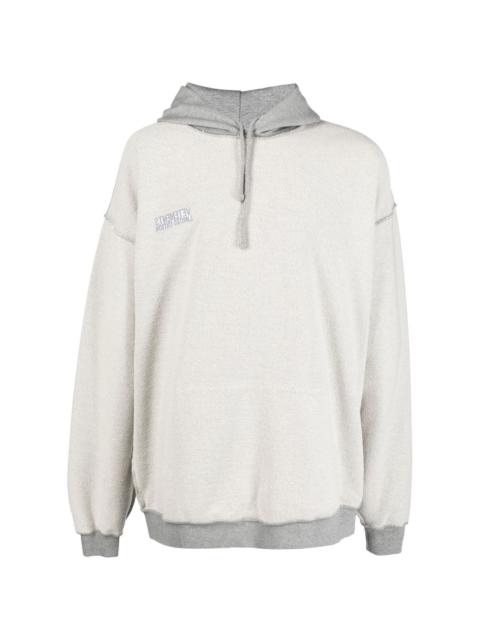 inside-out effect drawstring hoodie
