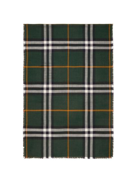 raw-cut checked scarf