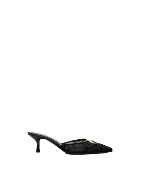 Marine Serre MESH FLOCK KITTEN HEEL MULES