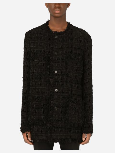 Dolce & Gabbana Short coat with woven strips
