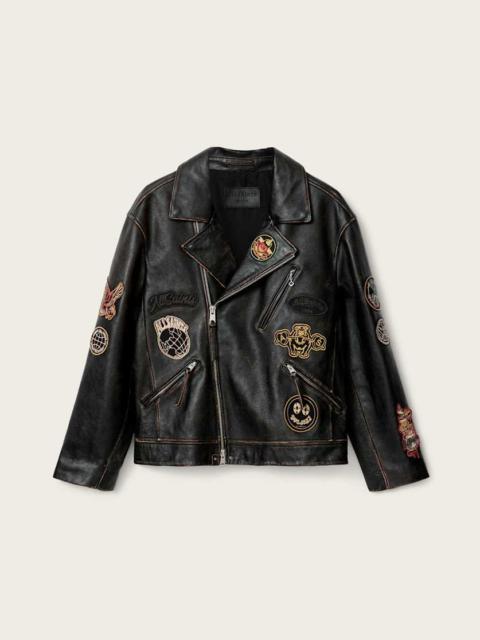 ALLSAINTS HAYS LEATHER BIKER PATCH JACKET