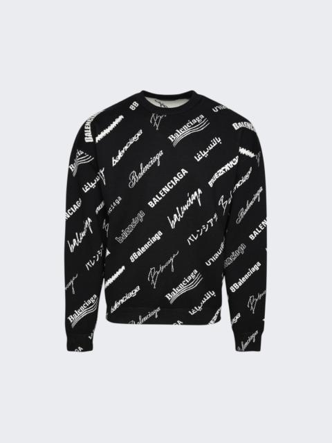 BALENCIAGA Men's Logomania 모든 위에 스웨터 에 검정