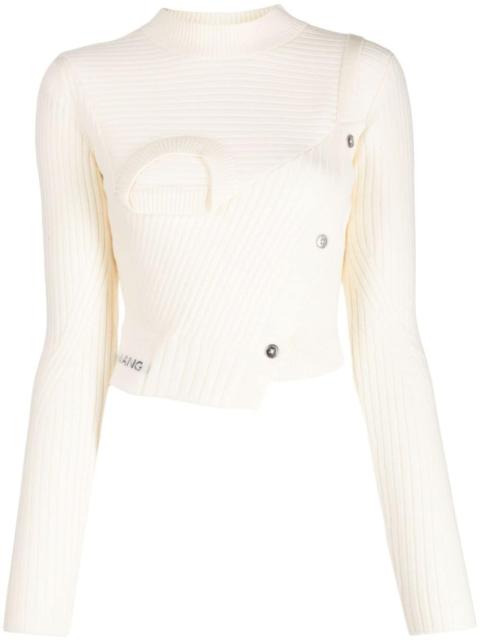 FENG CHEN WANG asymmetric ribbed-knit jumper