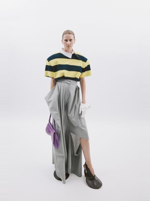 A.W.A.K.E. MODE SLIT KNEE TROUSERS LIGHT GREY MELANGE