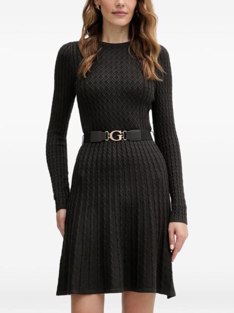 GUESS USA textured belted mini dress