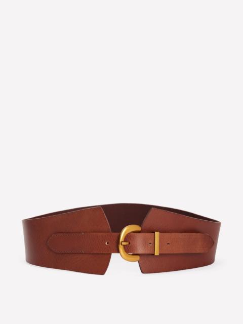 BODEN Leather Wide Waist Belt-Dark Tan
