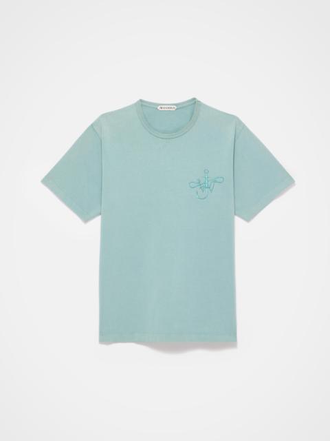 JW Anderson MENS RIBBON ANCHOR T-SHIRT IN WASHED TEAL