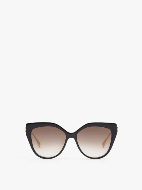 FENDI Black acetate and metal sunglasses