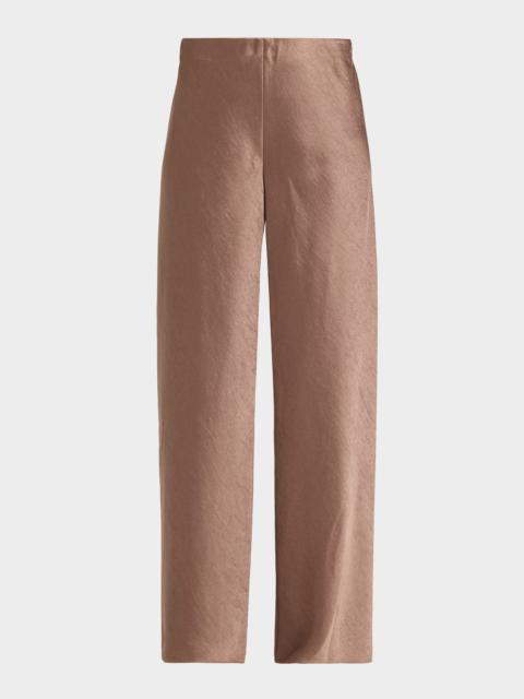 Vince Fluid Bias-Cut Crushed Satin Pants