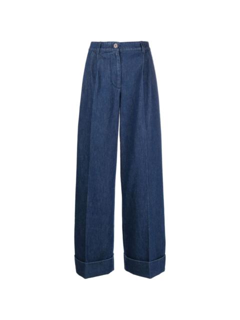 high-waist wide-leg jeans