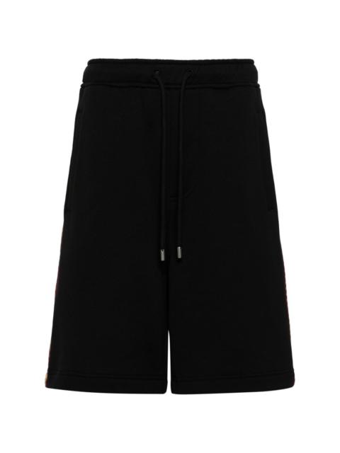 zigzag-embroidered cotton shorts