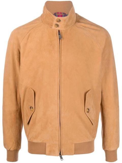 Baracuta zip-up suede leather jacket