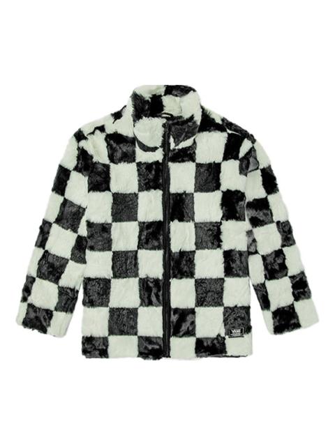 Vans (WMNS) Vans Grid Pattern Stand Collar Jacket Black White Colorblock Blackwhitemulti-Color VN0A5LJ570