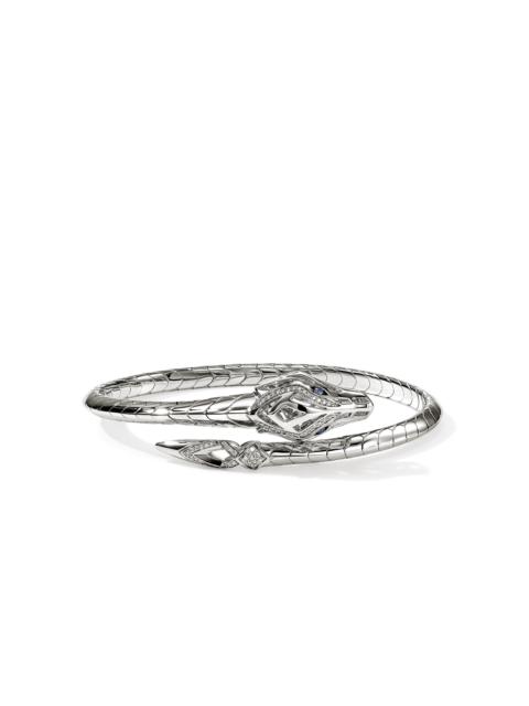 JOHN HARDY Naga Flex Cuff, Sterling Silver, Diamonds, Blue Sapphires