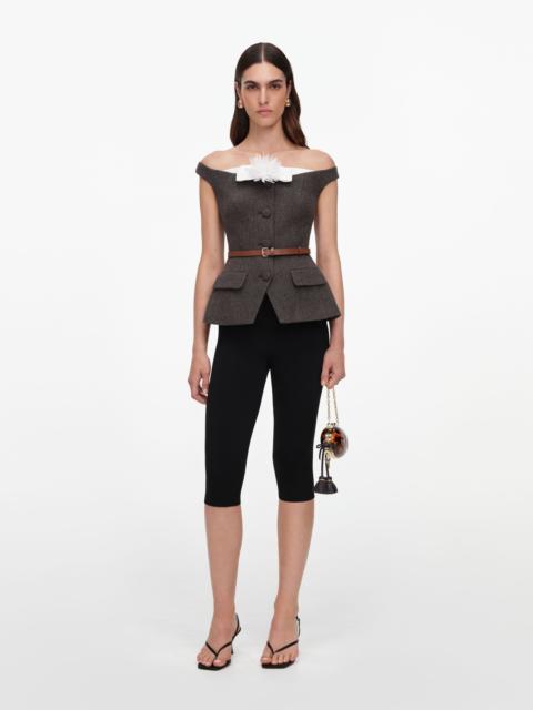 self-portrait Brown Off Shoulder Collar Top