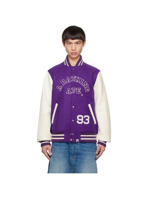 Purple Giant Ape Head Bomber Jacket