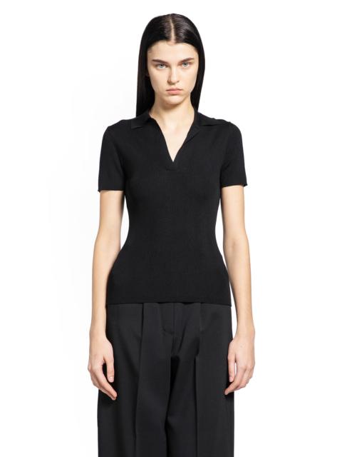 Max Mara Rib Knit Wool Polo Shirt