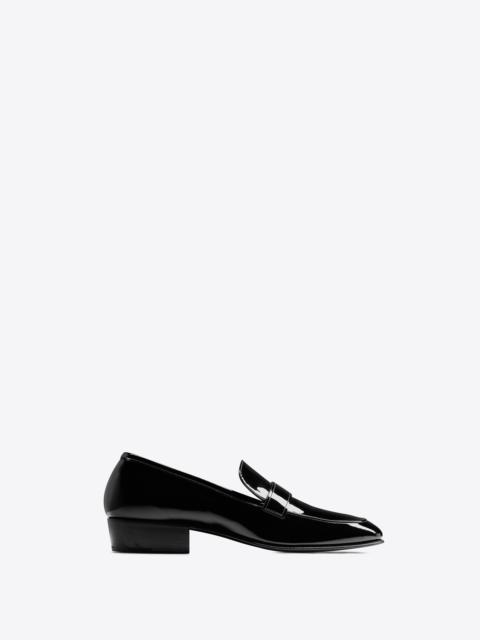 SAINT LAURENT solferino penny slippers in patent leather