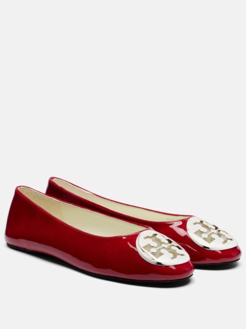 TORY BURCH Reva embellished patent leather ballet flats