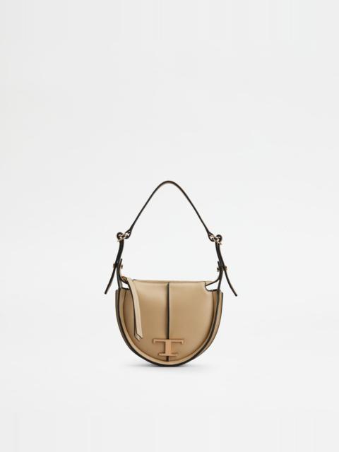 Tod's T TIMELESS HOBO BAG IN LEATHER MICRO - BEIGE