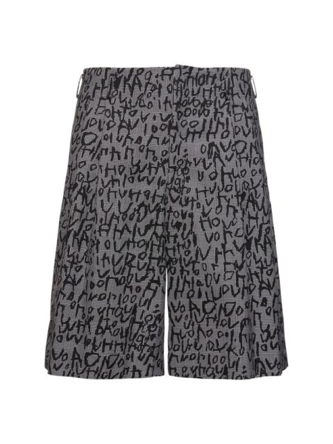 Comme Des Garçons Pigment print wool blend shorts