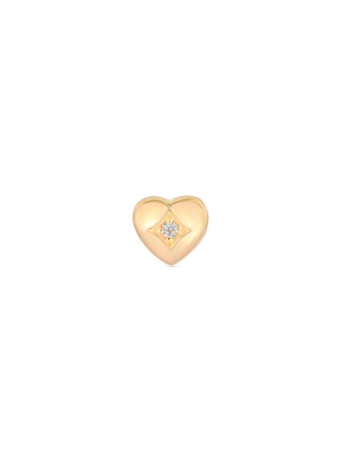 STONE AND STRAND LAB-Created Diamond Puffed Heart Push Pin Flat Back