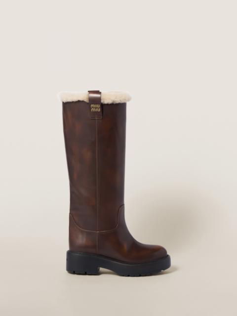 Miu Miu Fumé leather boots