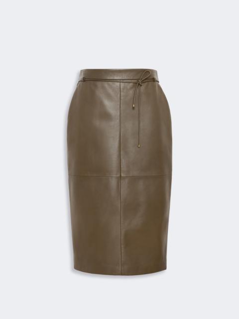 Max Mara FANTINO Natural Nappa leather pencil skirt - KAKI