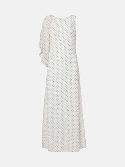 ROTATE Adela polka-dot chiffon gown