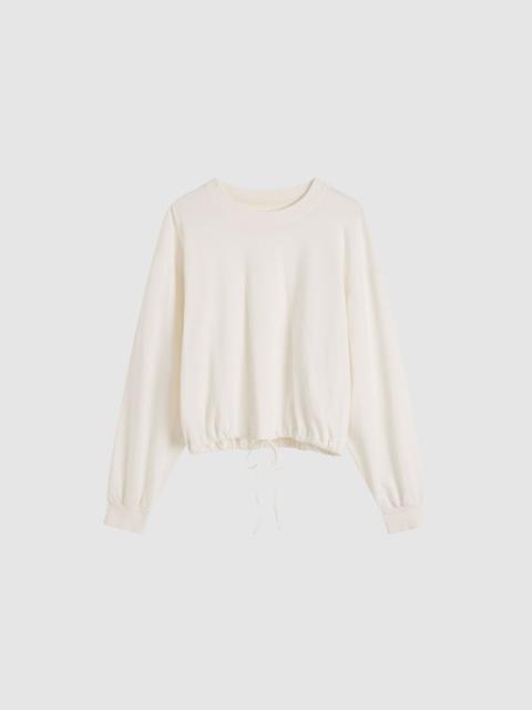 ST. AGNI Drawstring Long Sleeve Top - Off White