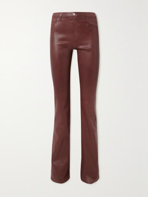 L'AGENCE Ruth Coated Cotton-blend Slim-leg Pants